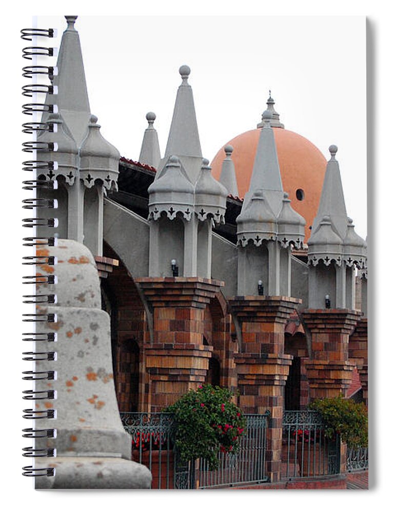 Mission Inn Spiral Notebook featuring the photograph Mission Inn Authors Row by Amy Fose