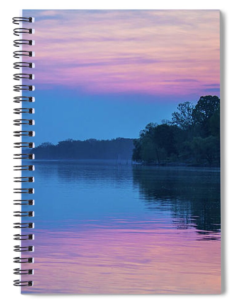 Mist Spiral Notebook featuring the photograph Mist on the Ohio River by Jonny D