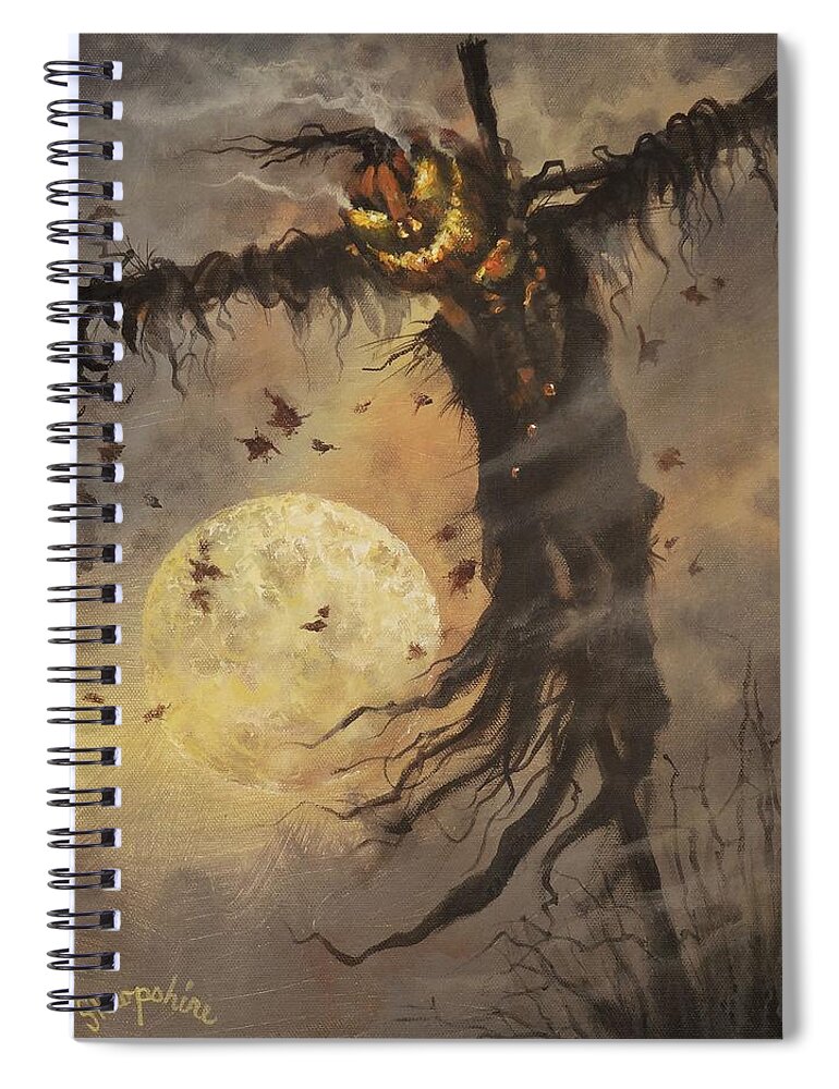 Halloween Spiral Notebook featuring the painting Mister Halloween by Tom Shropshire