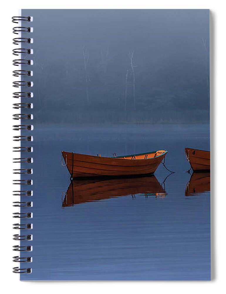 Boats Spiral Notebook featuring the photograph Mists of Time by Rob Davies