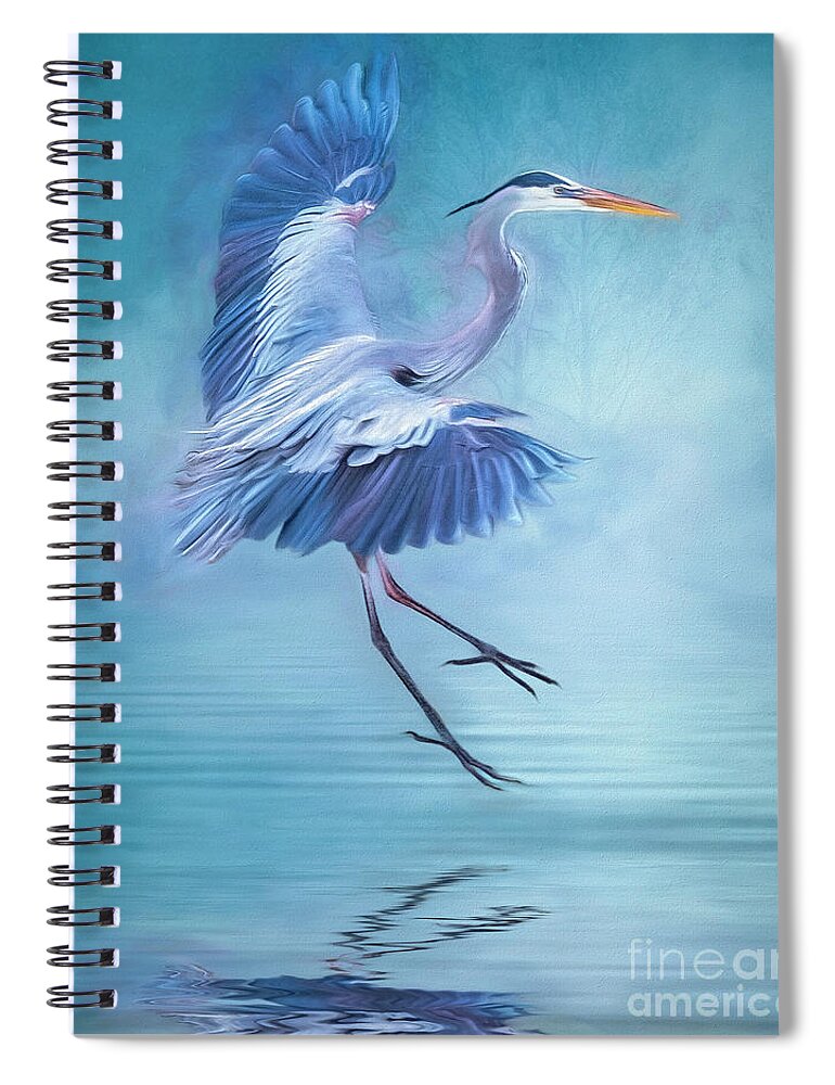 Heron Spiral Notebook featuring the photograph Misty Blue by Brian Tarr