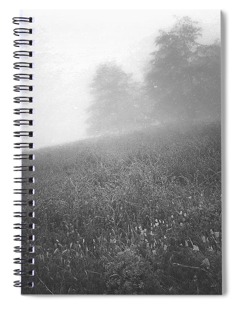 Mist Spiral Notebook featuring the digital art Misty Hill by Kevyn Bashore
