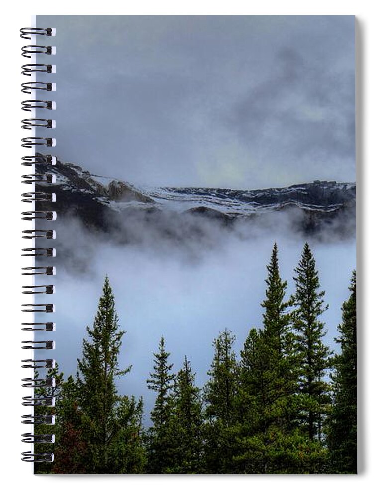 Athabasca River Spiral Notebook featuring the photograph Misty Morning Jasper National Park by Wayne Moran