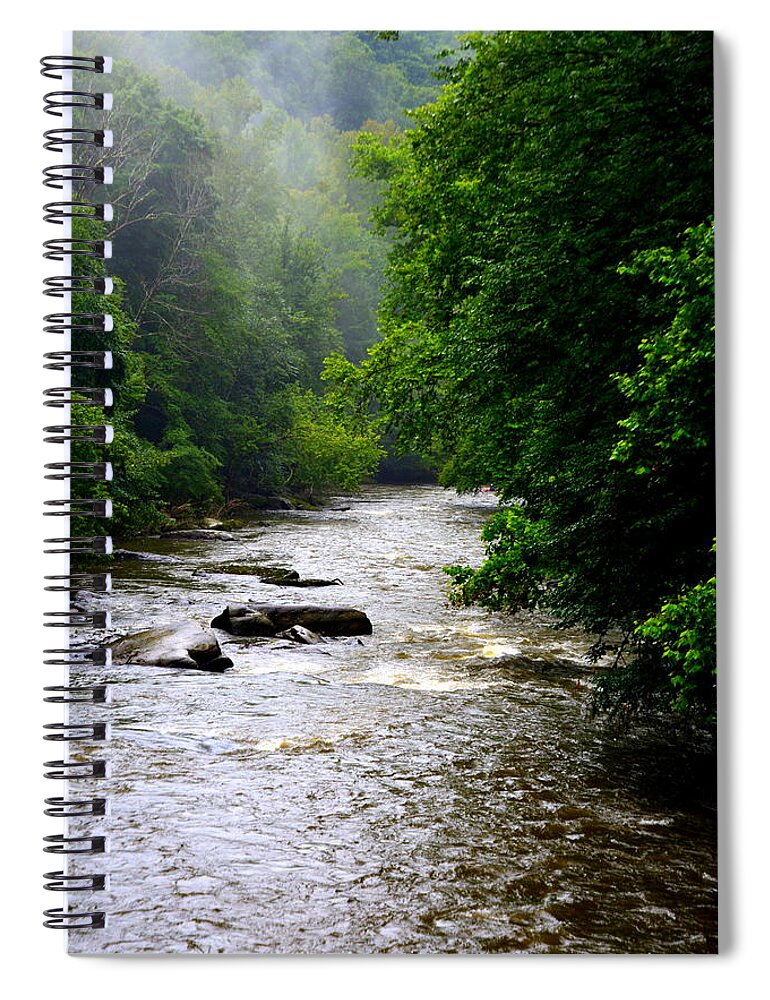 Mcconnells Mill State Park Pa Spiral Notebook featuring the photograph Misty Morning by Lisa Wooten