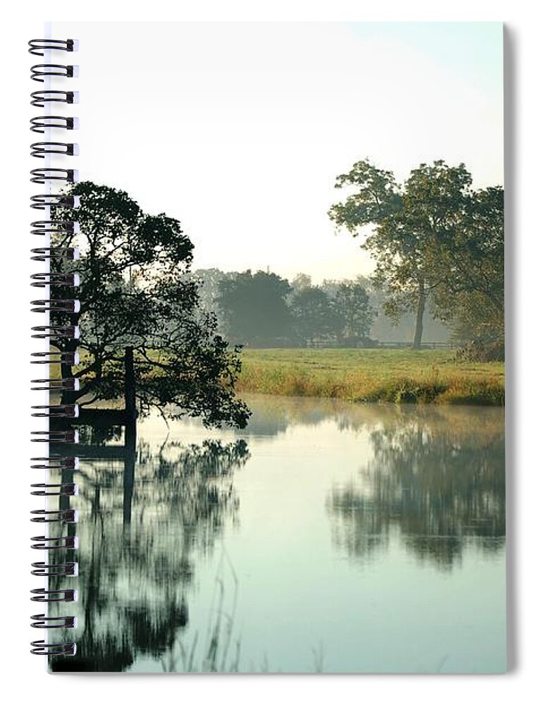 Alabama Photographer Spiral Notebook featuring the digital art Misty Morning Pond by Michael Thomas