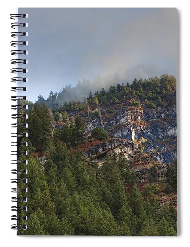 Canyon Spiral Notebook featuring the photograph Misty Ridge by David Andersen