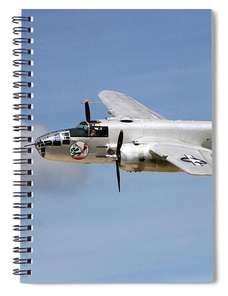 B-25 Mitchell Bomber Spiral Notebook featuring the photograph Mitchell in the Sky by Shoal Hollingsworth