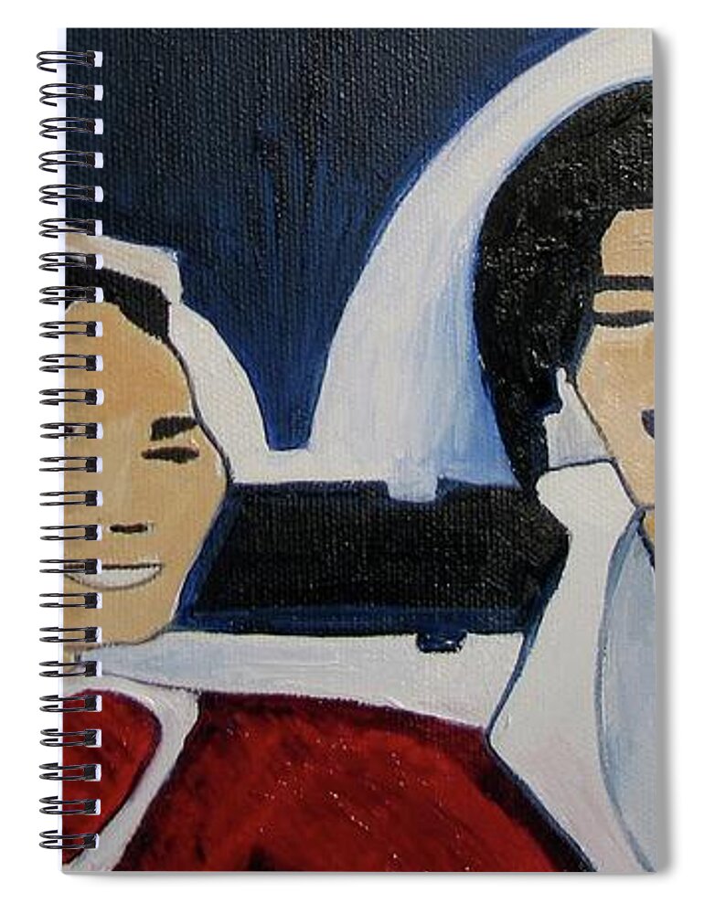 Michael Jackson Spiral Notebook featuring the painting Mj one of five number four by Patricia Arroyo
