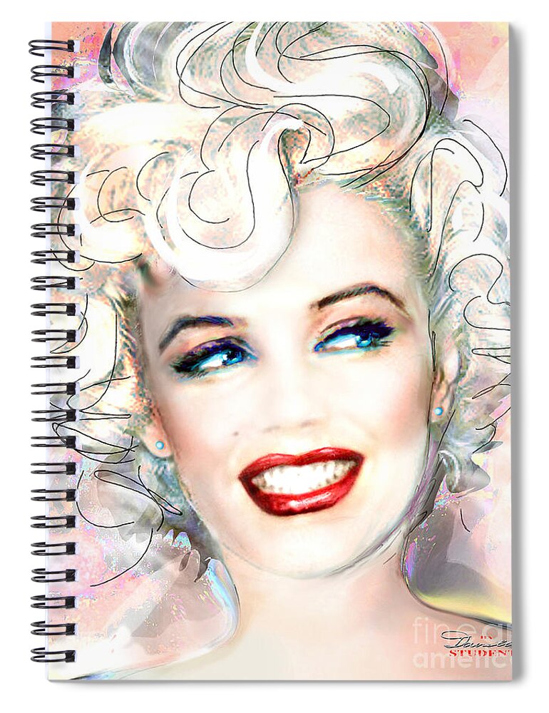 Marilyn Spiral Notebook featuring the painting MMother Of Pearl P by Theo Danella