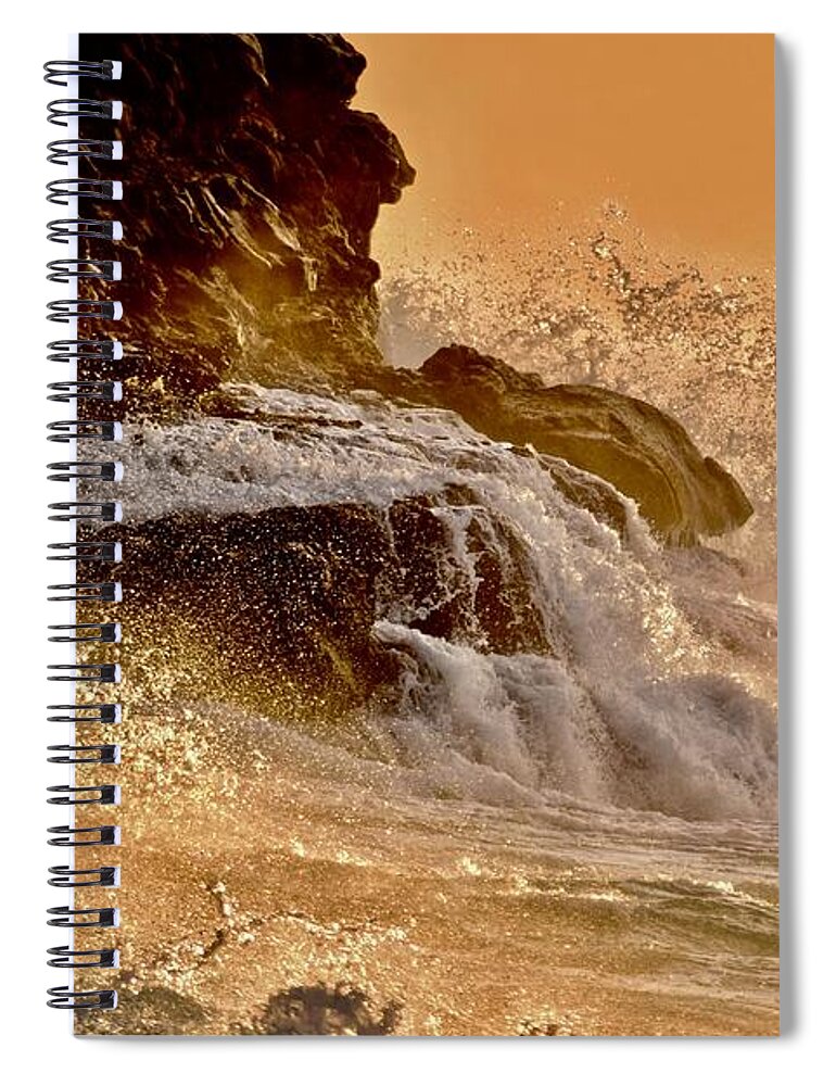 Wave Spiral Notebook featuring the photograph Moana Nalu Collection #2 by Debra Banks