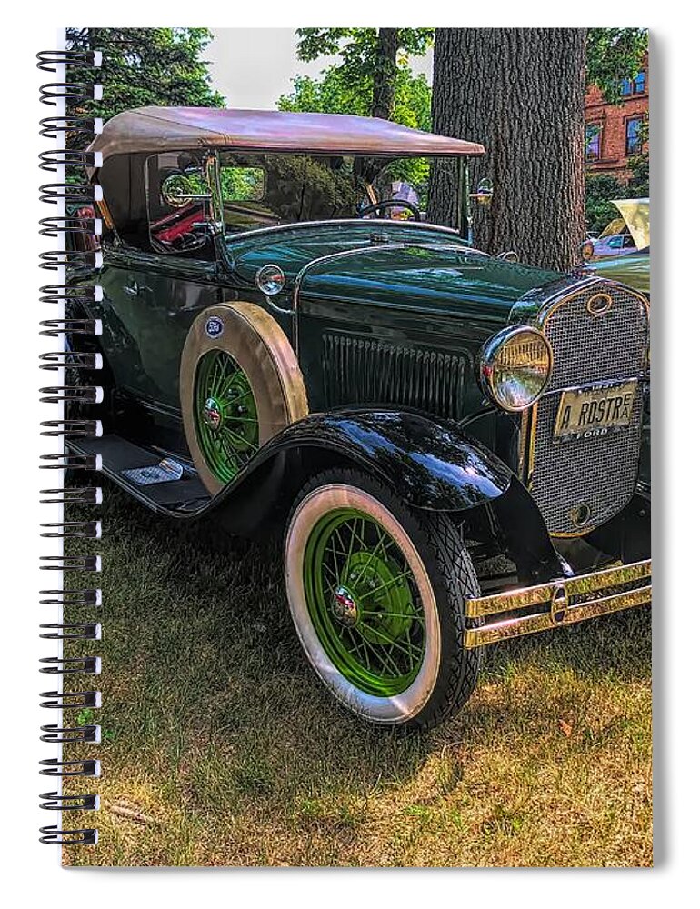 Model A Ford Spiral Notebook featuring the photograph 1928 Model A Ford by Luther Fine Art