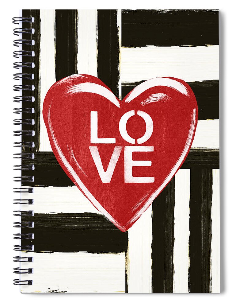 Love Spiral Notebook featuring the painting Modern Love- Art by Linda Woods by Linda Woods