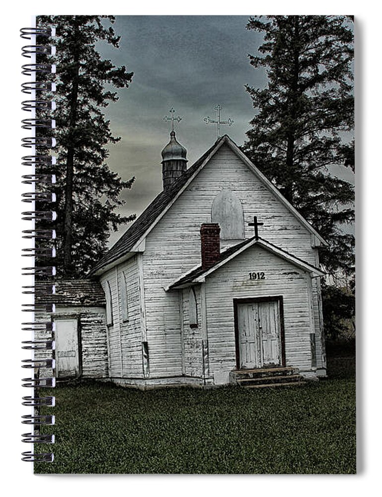 Haunted Spiral Notebook featuring the photograph Mohilla Church by Ryan Crouse