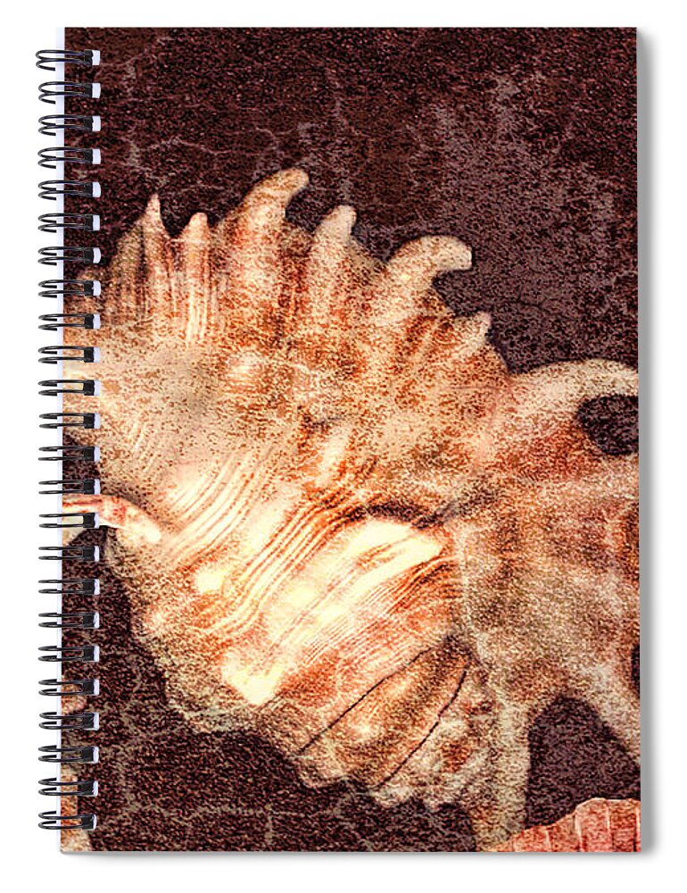 Mollusk Shell Spiral Notebook featuring the digital art Mollusk Shell by Cathy Anderson