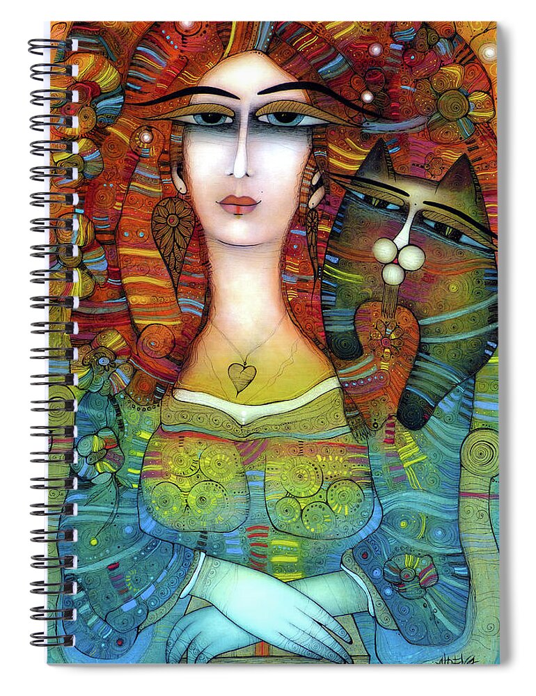 Albena Spiral Notebook featuring the painting Mona Albena by Albena Vatcheva