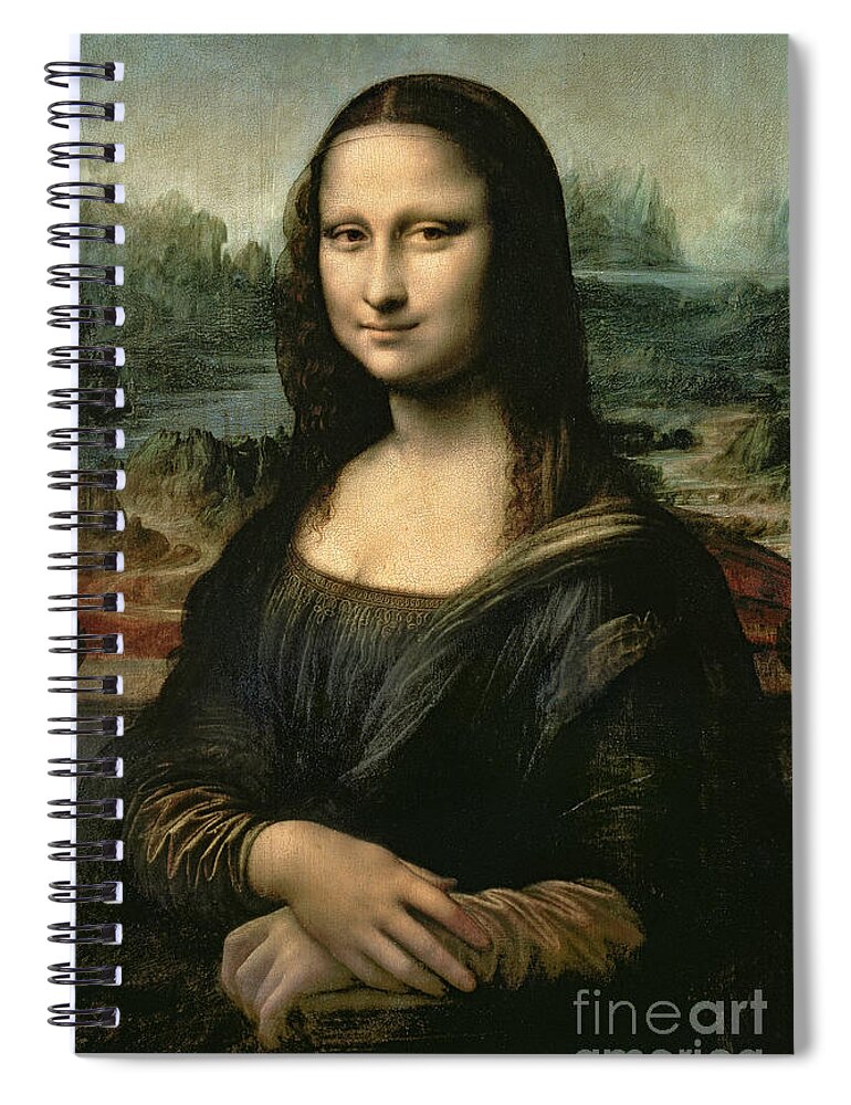 Mona Spiral Notebook featuring the painting Mona Lisa by Leonardo da Vinci