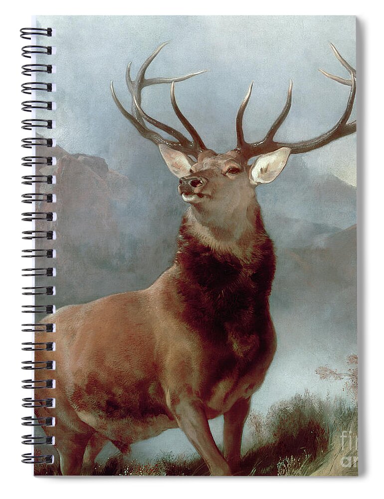 Monarch Spiral Notebook featuring the painting Monarch of the Glen by Sir Edwin Landseer
