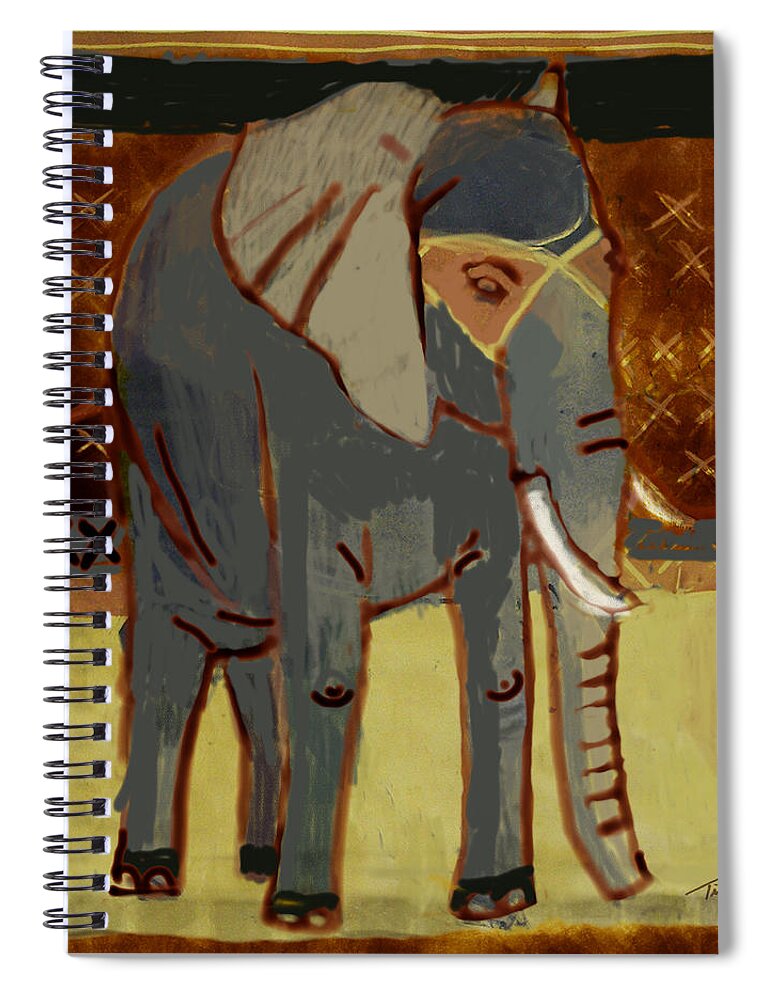 Animal Spiral Notebook featuring the painting Monarch by Thomas Tribby