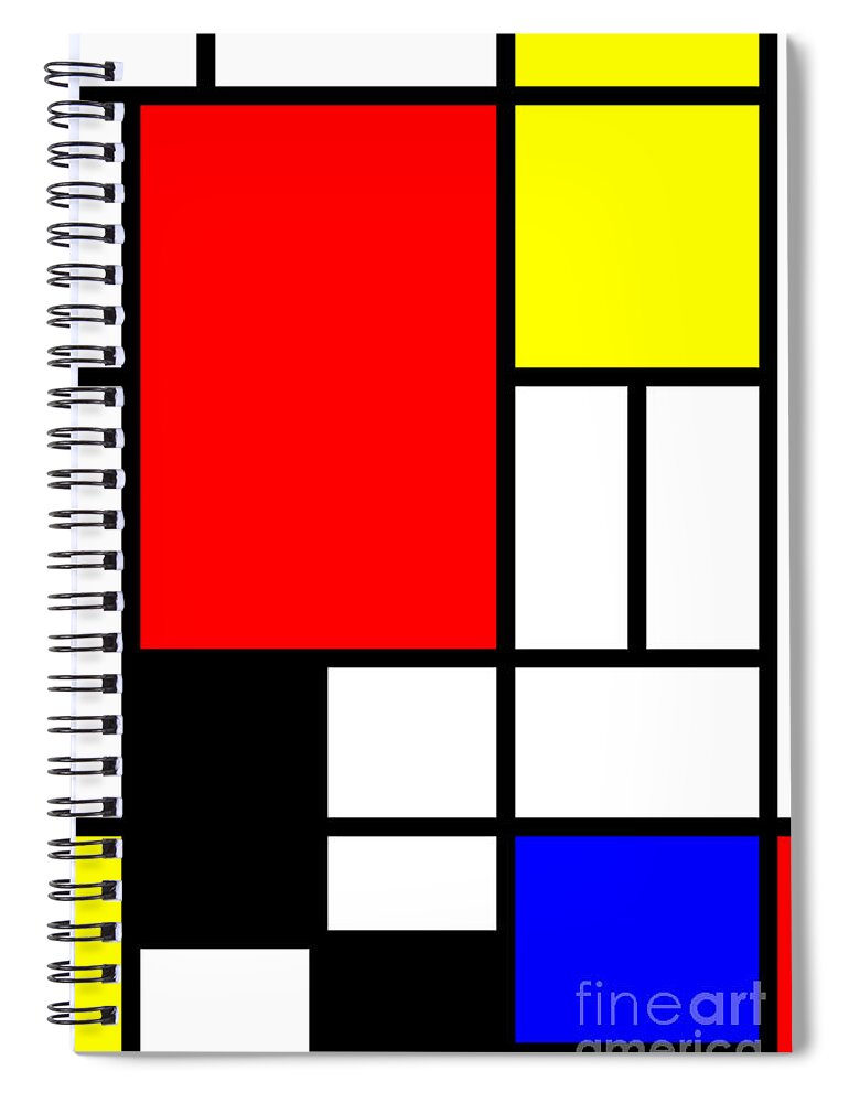 Design Spiral Notebook featuring the digital art Mondrian-ITY 1 by Heidi De Leeuw