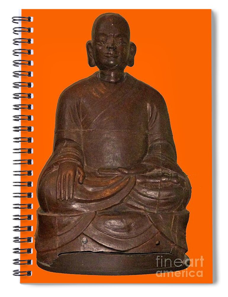 Photography Spiral Notebook featuring the photograph Monk seated by Francesca Mackenney