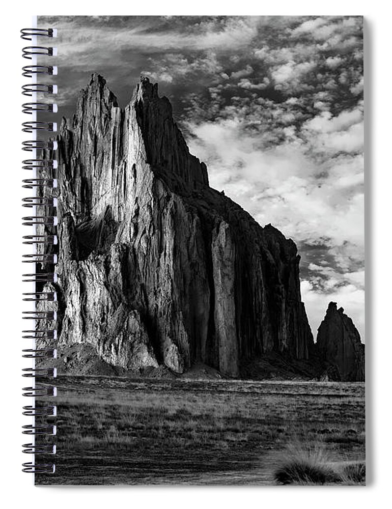 New Mexico Spiral Notebook featuring the photograph Monolith on the Plateau by Jon Glaser