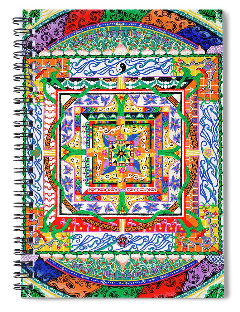 Review Journal Spiral Notebook featuring the mixed media Mons Philosophorum by Dar Freeland