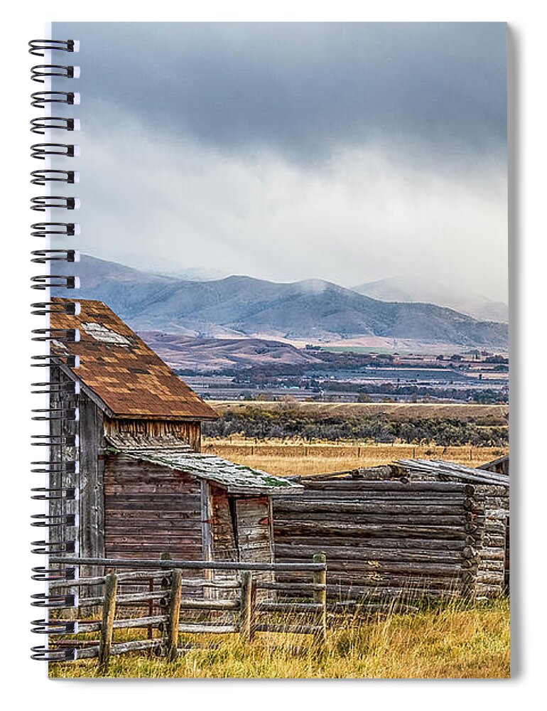 Barn Spiral Notebook featuring the photograph Montana Scenery by Paul Freidlund