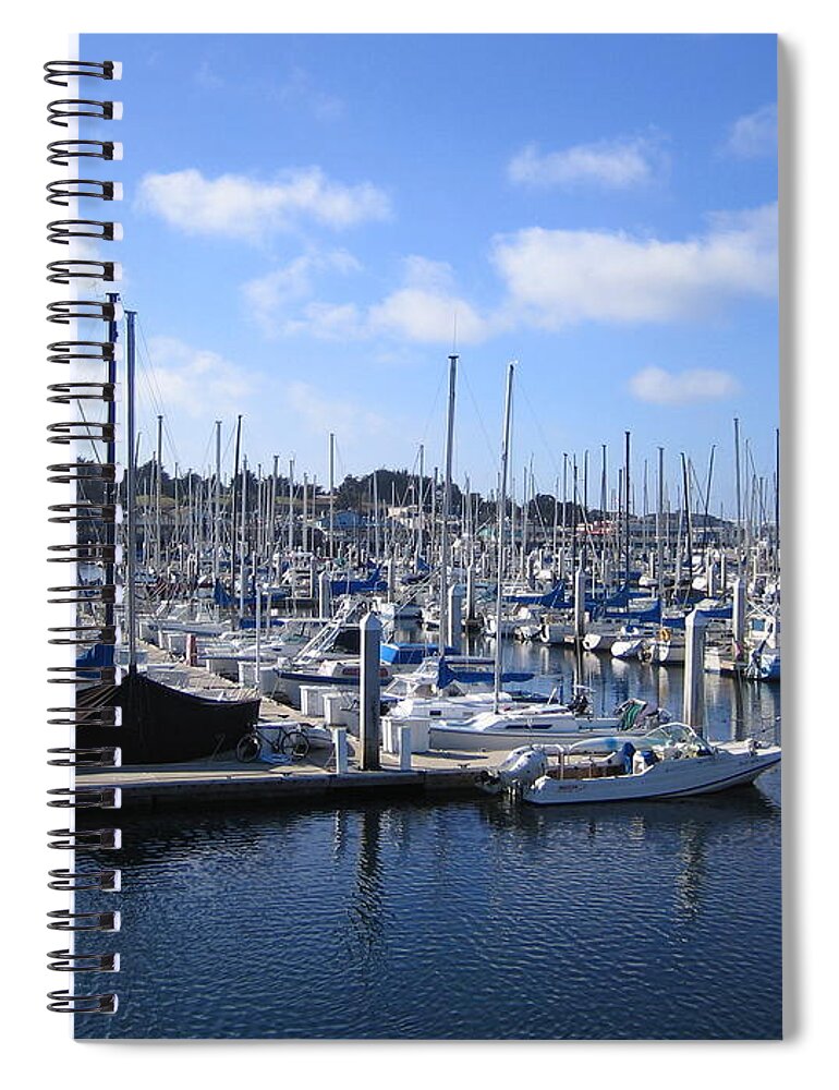 Monterey Spiral Notebook featuring the photograph Monterey Marina Harbor California USA by John Shiron