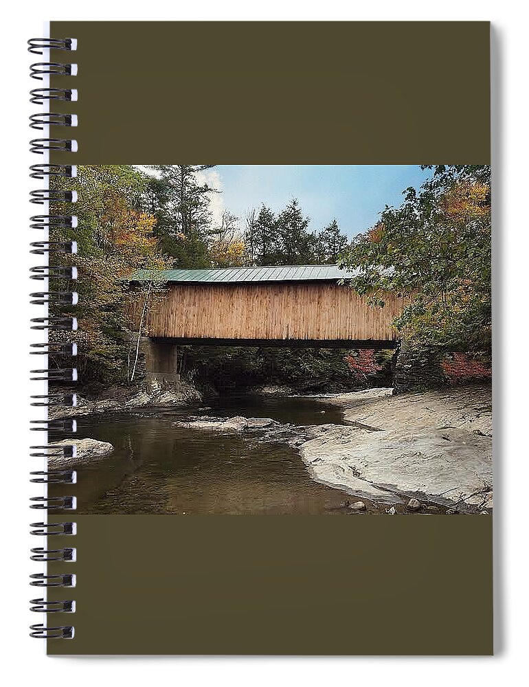 Covered Bridge Spiral Notebook featuring the photograph Montgomery Covered Bridge by Carolyn Mickulas