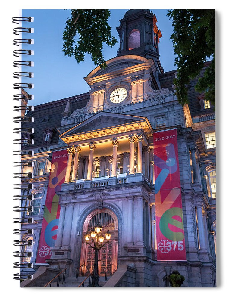 City Spiral Notebook featuring the photograph Montreal City Hall by Ginger Stein