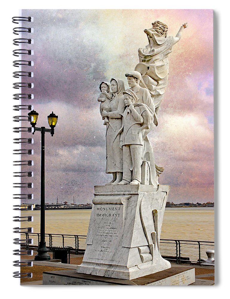 Monument To The Immigrant Spiral Notebook featuring the photograph Monument To The Immigrant by Iryna Goodall