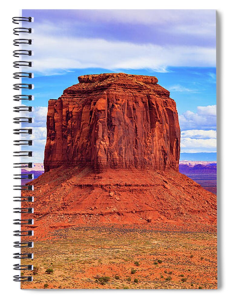 Merrick Butte Spiral Notebook featuring the photograph Monument Valley Butte II by Raul Rodriguez