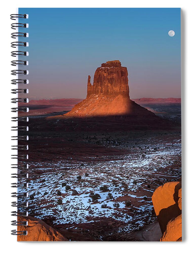 Utah Spiral Notebook featuring the photograph Monument Valley by Larry Marshall
