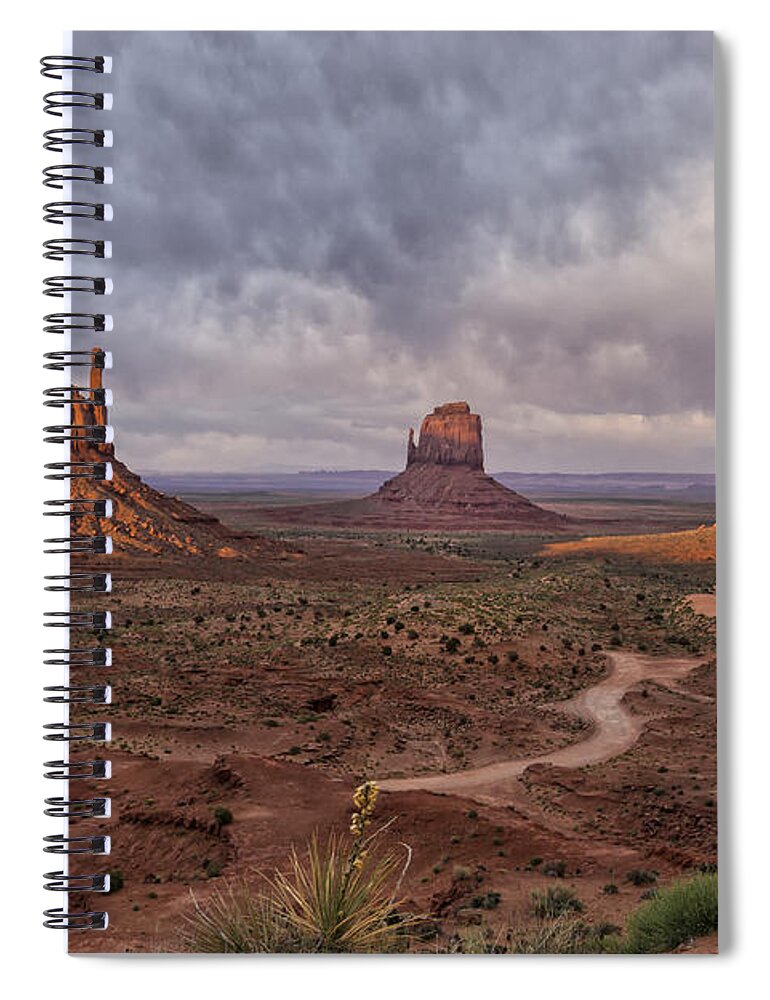 Arizona Spiral Notebook featuring the photograph Monument Valley Mittens AZ DSC03662 by Greg Kluempers