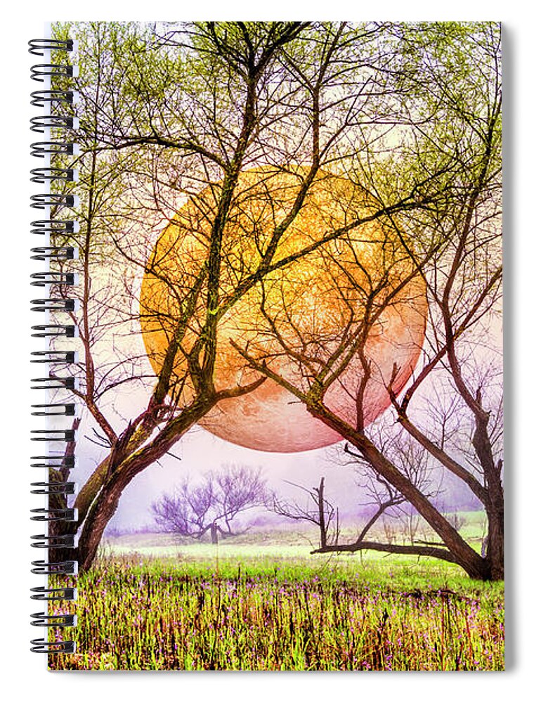 Appalachia Spiral Notebook featuring the photograph Moon Etchings by Debra and Dave Vanderlaan