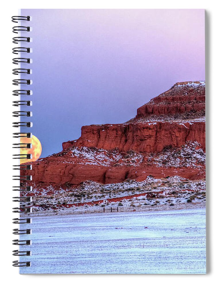 Moon Spiral Notebook featuring the photograph Moon of the Popping Trees by Fiskr Larsen