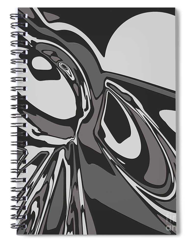 Moon Spiral Notebook featuring the digital art Moon On The Horizon by Phil Perkins
