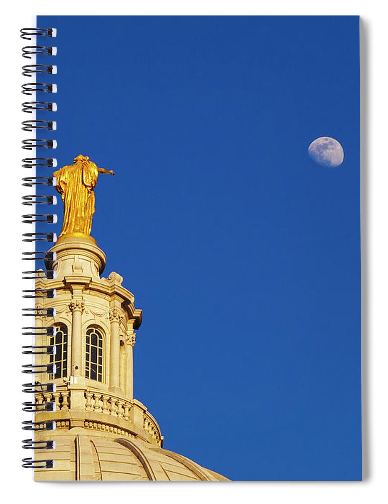 Madison Spiral Notebook featuring the photograph Moon over Madison by Todd Bannor