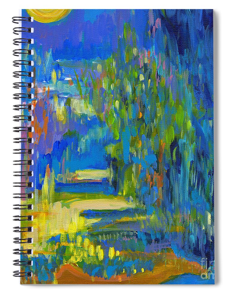 Full Moon Spiral Notebook featuring the painting Moonflower by Tanya Filichkin