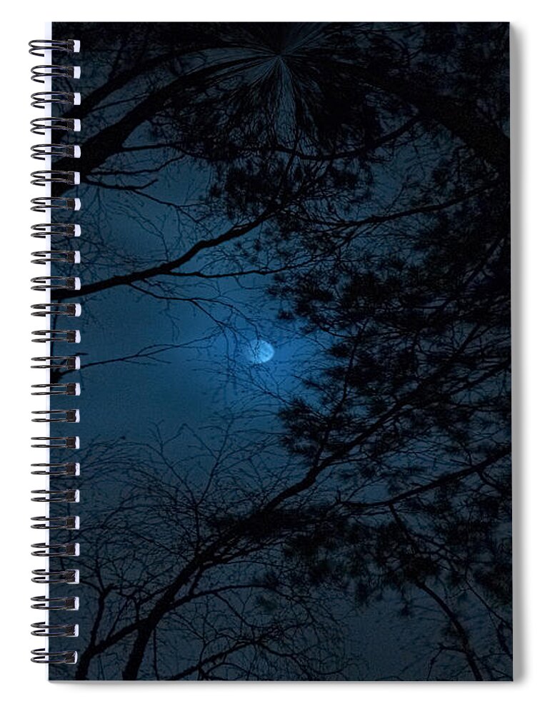 Lehtokukka Spiral Notebook featuring the photograph Moonshine 16 The Trees by Jouko Lehto