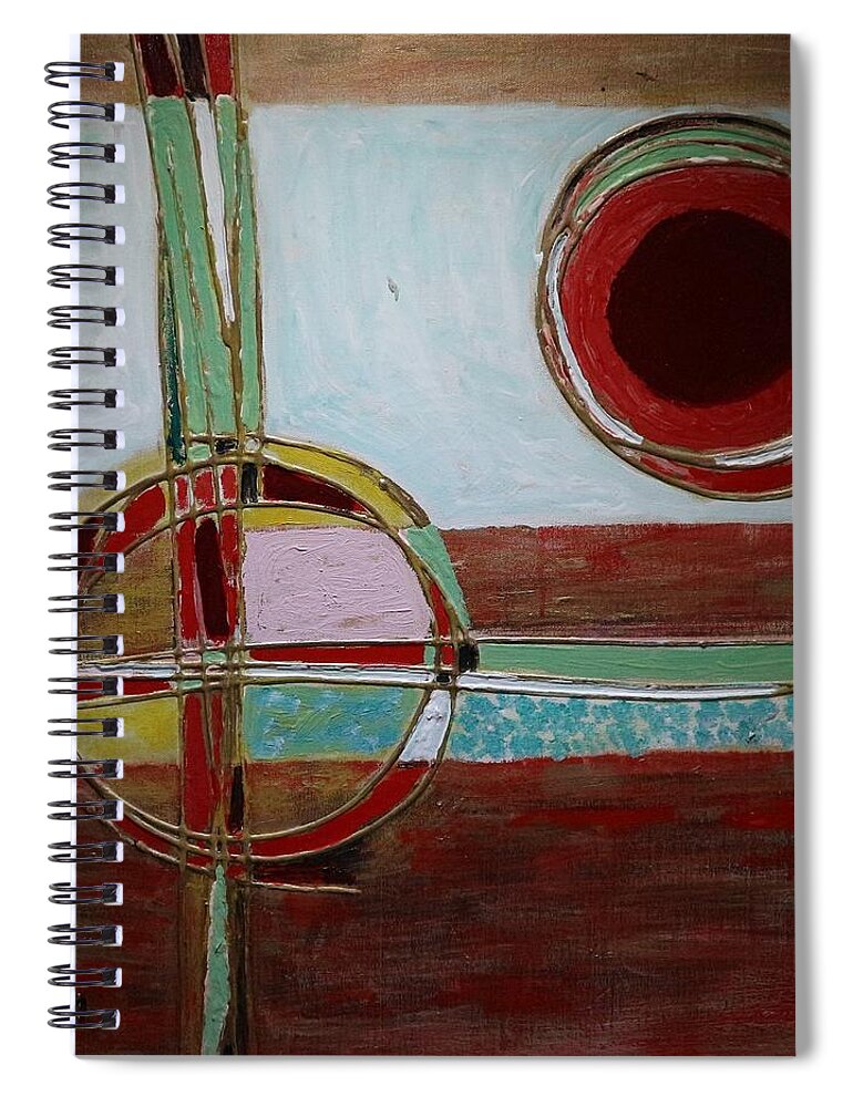 Moon Spiral Notebook featuring the painting Moonshine by Sam Shaker
