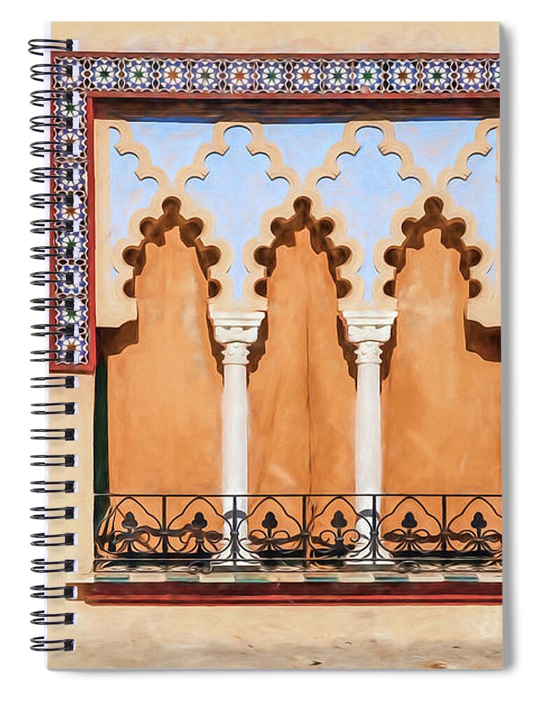 Arabic Spiral Notebook featuring the photograph Moorish Window II by David Letts