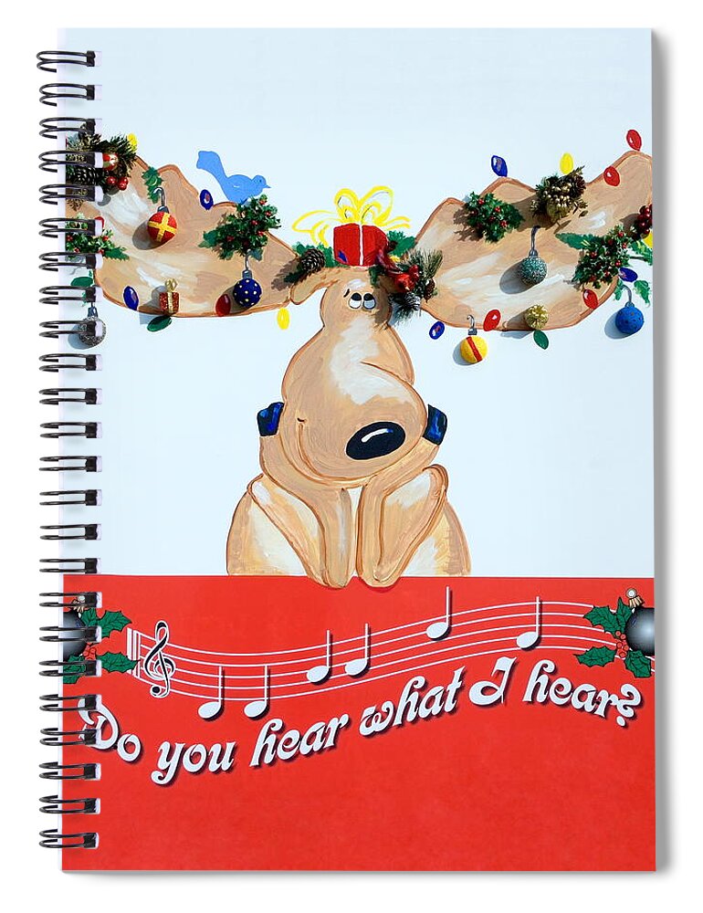 Moose Spiral Notebook featuring the photograph Moose Christmas Greeting by Sally Weigand