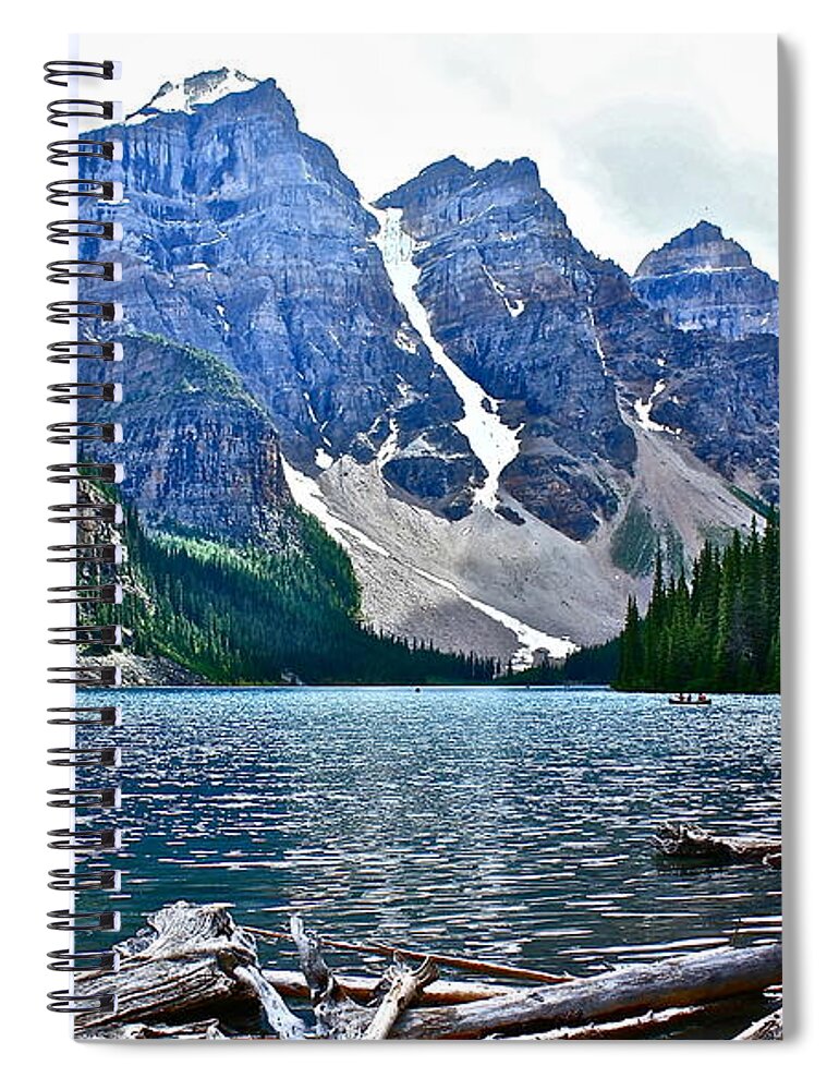 Lake Spiral Notebook featuring the photograph Moraine Lake in Color by Linda Bianic