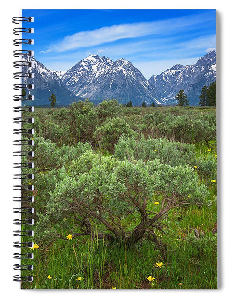 Grand Tetons Spiral Notebook featuring the photograph Moran Meadows by Darren White