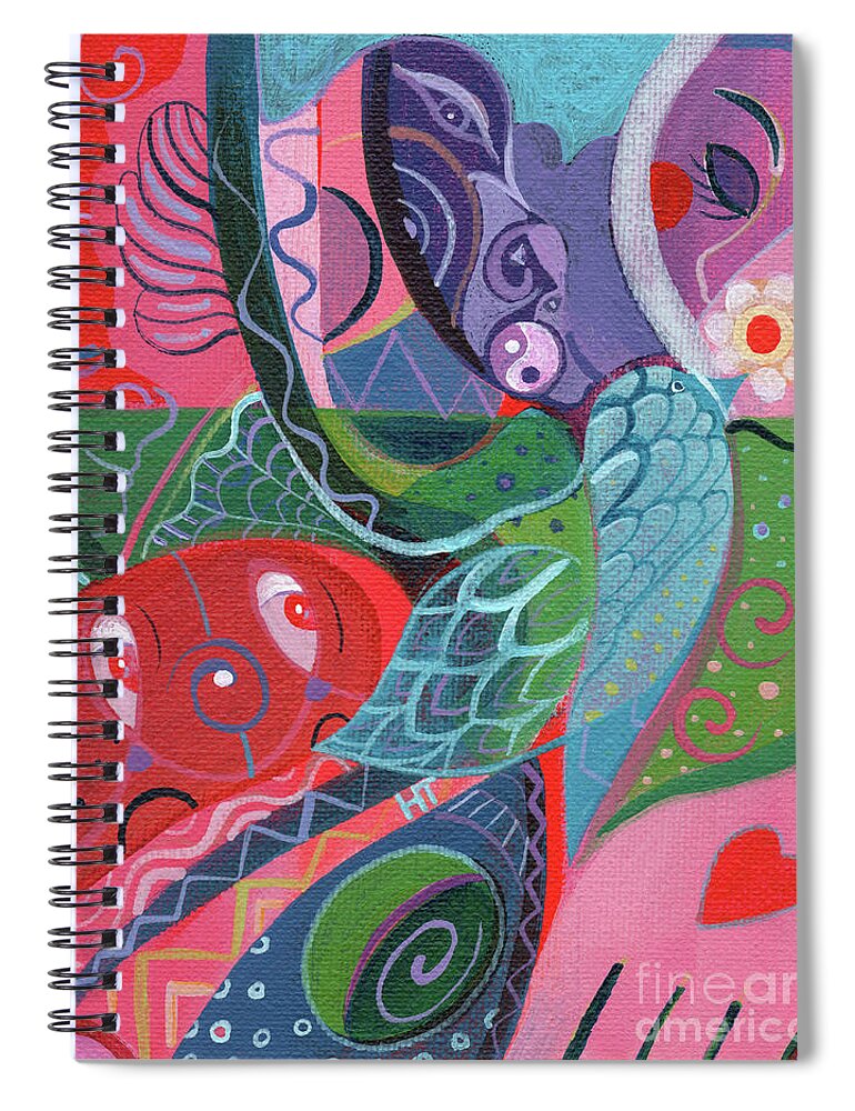 Love Spiral Notebook featuring the painting More Love by Helena Tiainen
