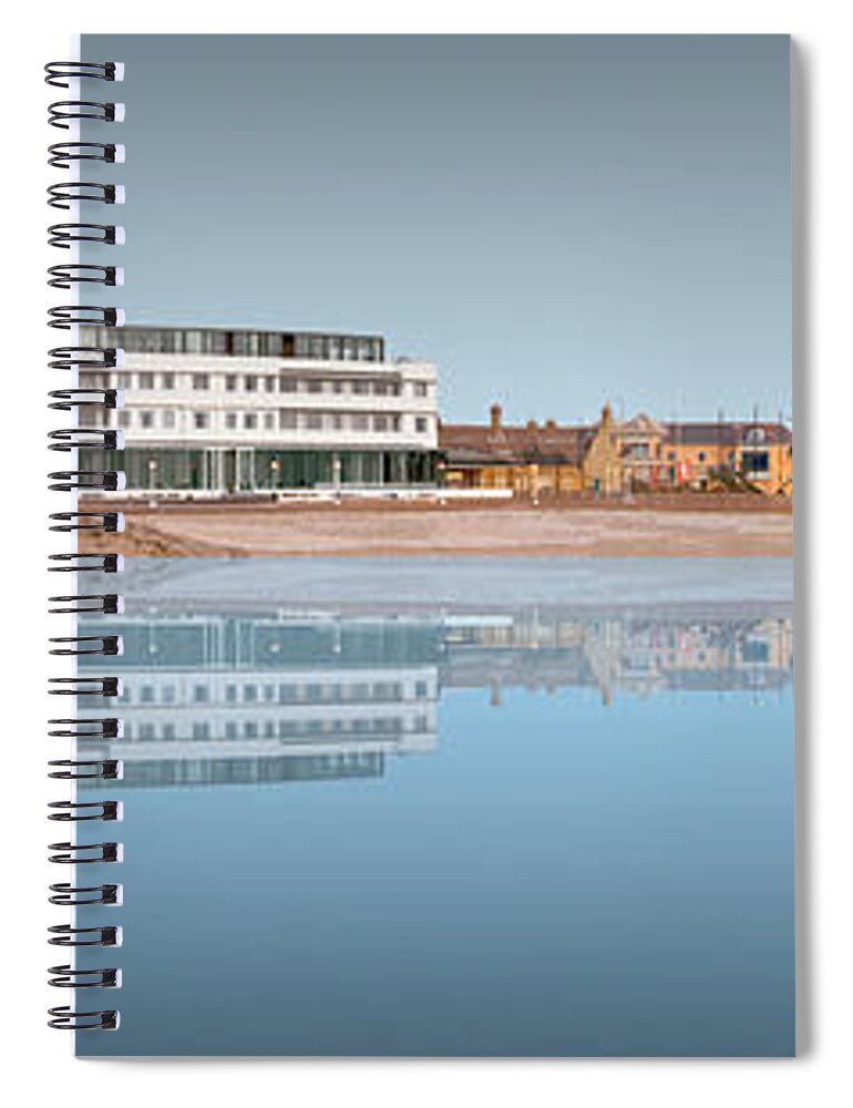 Morecambe Spiral Notebook featuring the digital art Morecambe West End 1 - Blue by Joe Tamassy