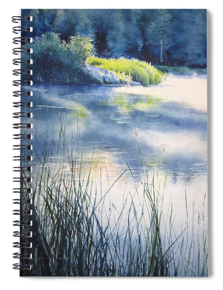 Landscape Spiral Notebook featuring the painting Morning by Barbara Pease