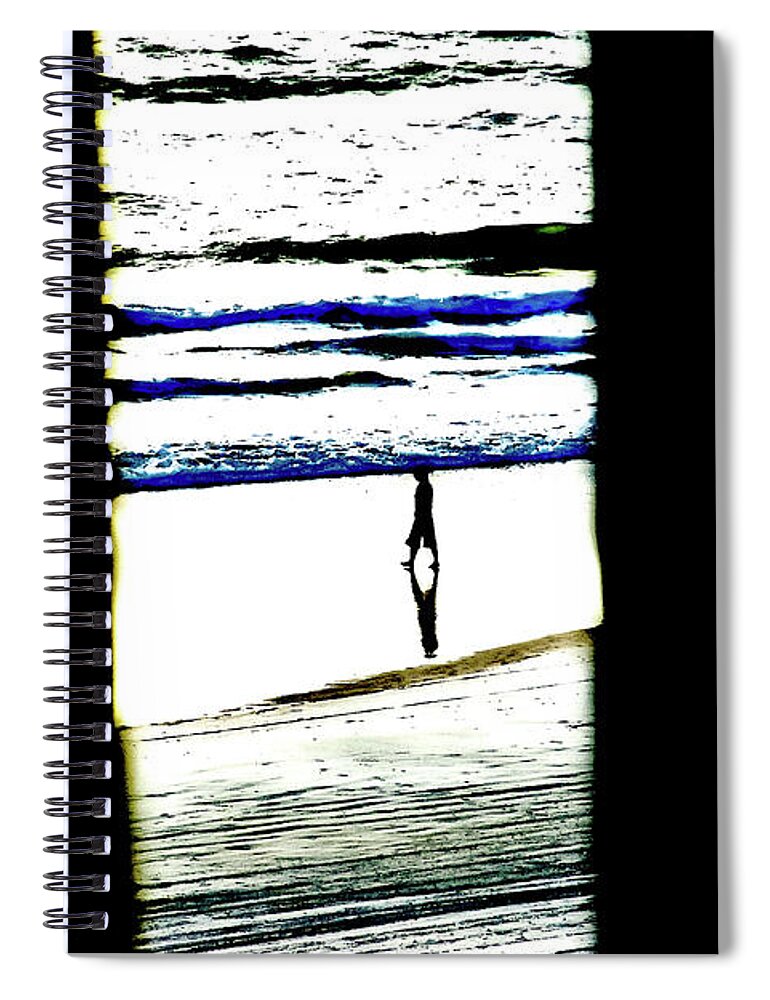 Morning Walk Spiral Notebook featuring the photograph Morning Beach Walk by Gina O'Brien