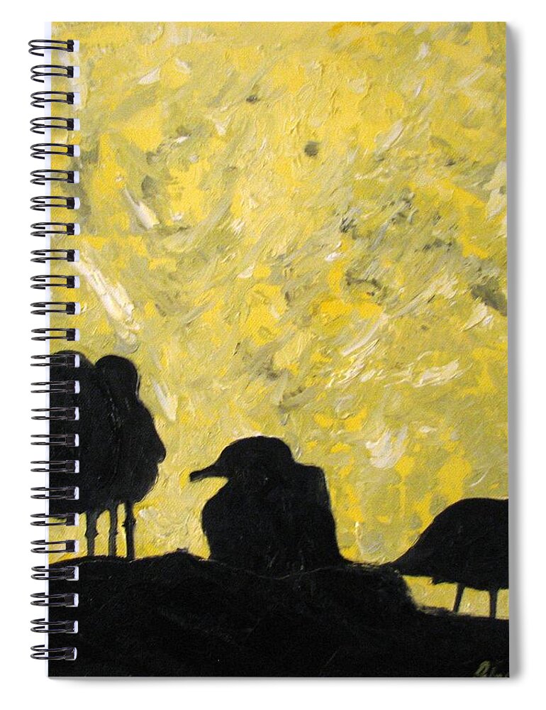 Birds Spiral Notebook featuring the painting Morning Birds by Patricia Arroyo